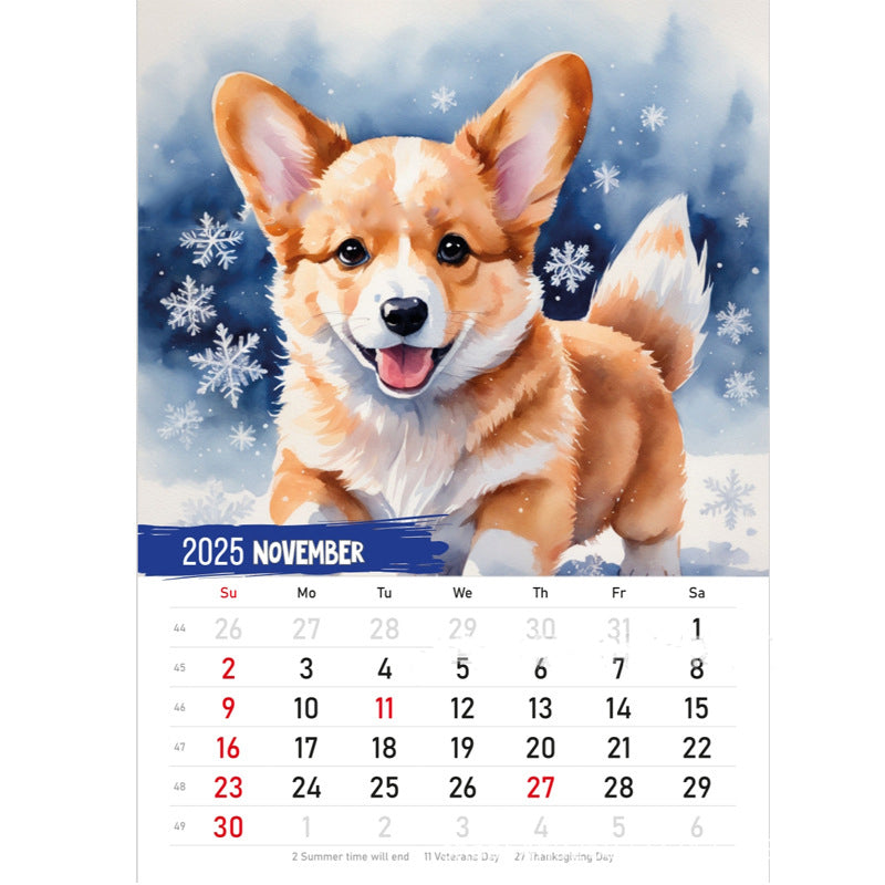 Cute Corgi 2025 Wall Calendar