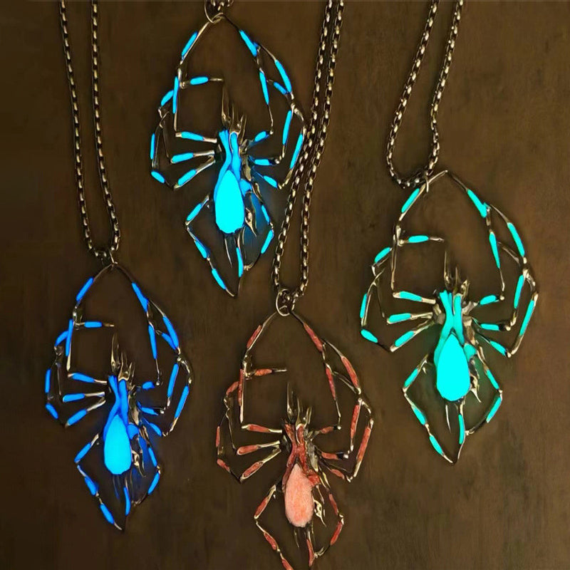 Glow-in-the-Dark 3D Spider Necklace