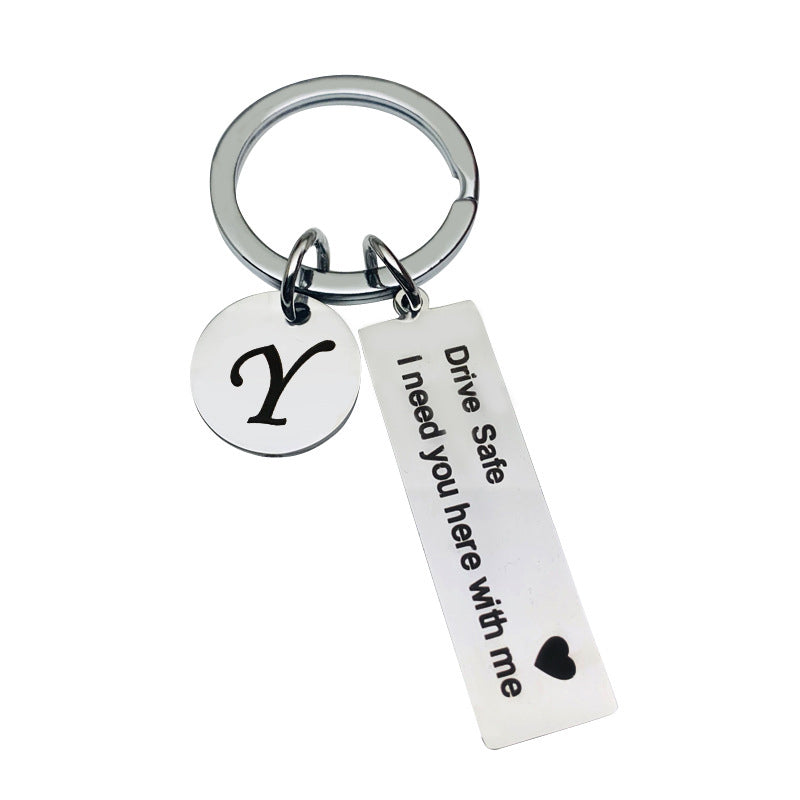 Drive Safe Stainless Steel Keychain