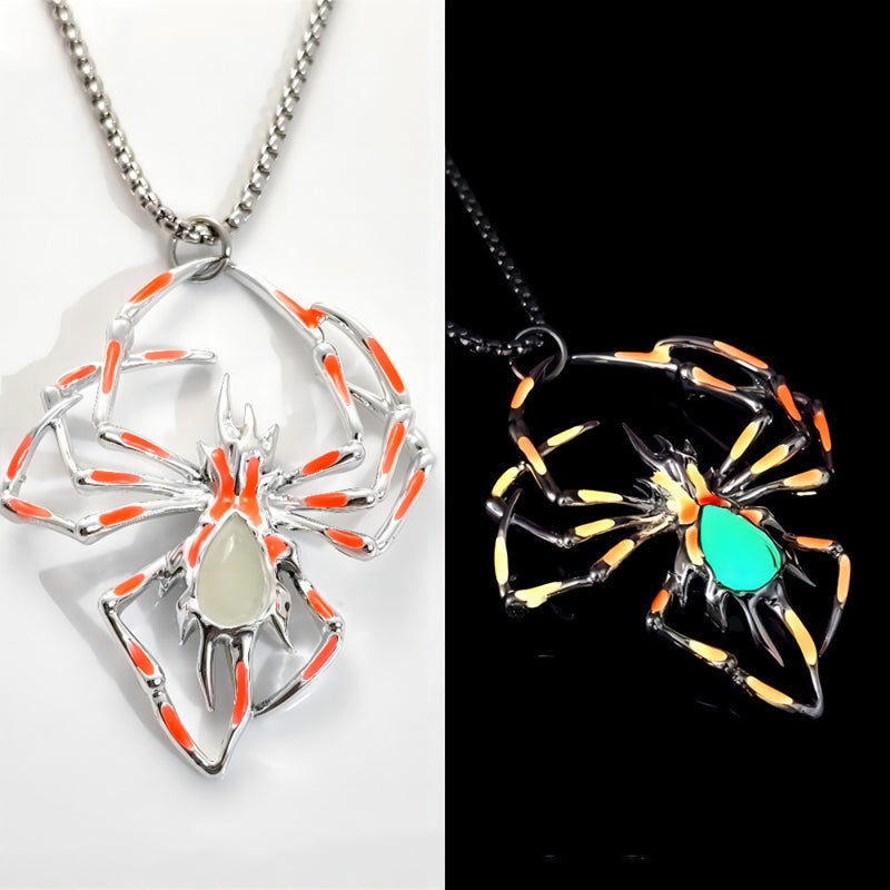 Glow-in-the-Dark 3D Spider Necklace