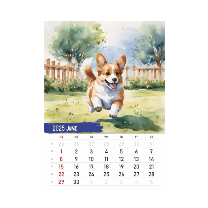 Cute Corgi 2025 Wall Calendar