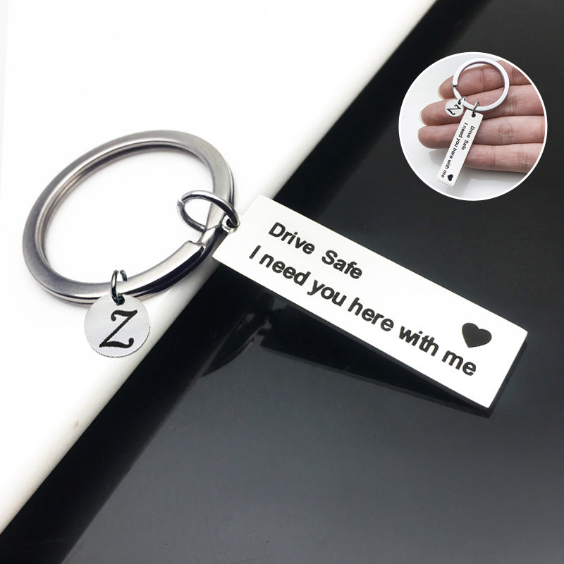 Drive Safe Stainless Steel Keychain