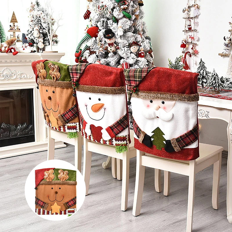 Christmas Decoration Cartoon Chair Cover