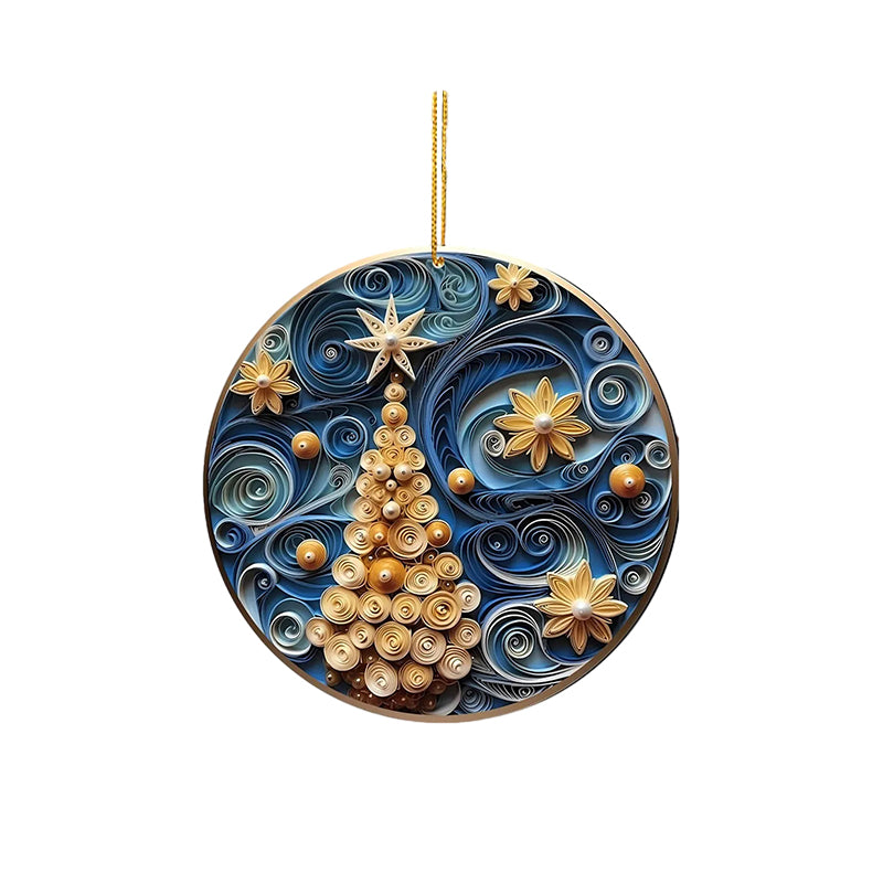 3D look Non-Textured Christmas Ornaments