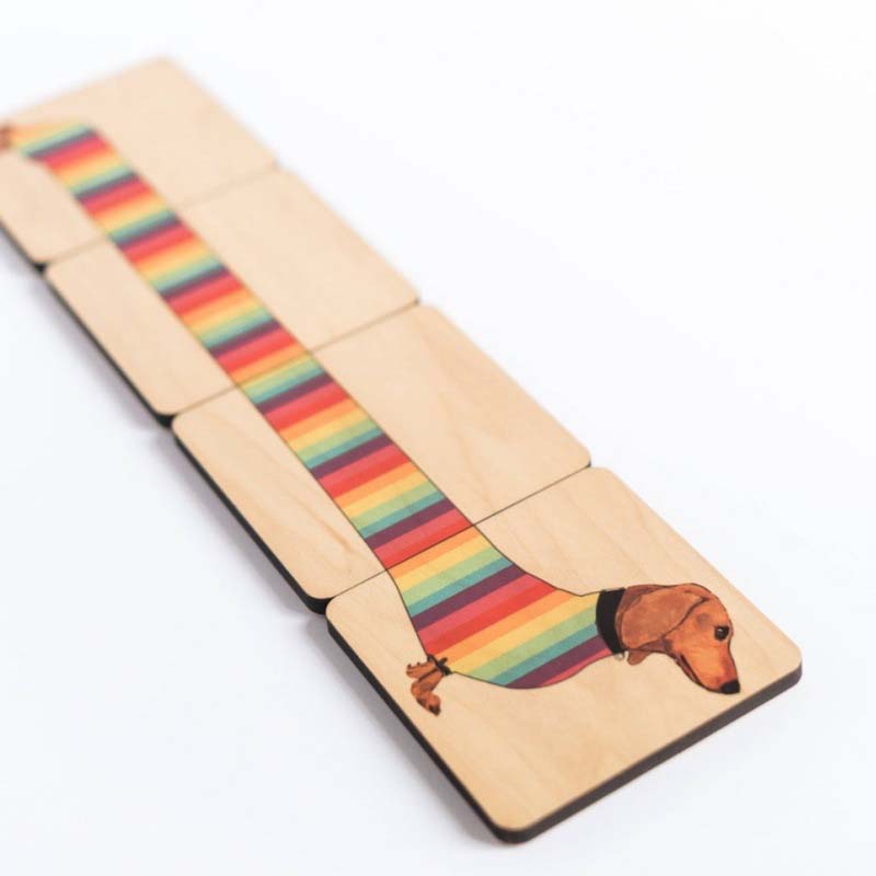 Dachshund Wood Coaster Set