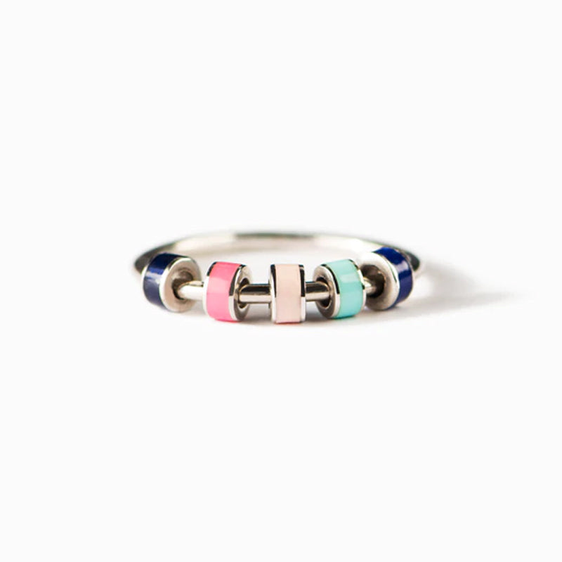 Enamel bead fidget ring