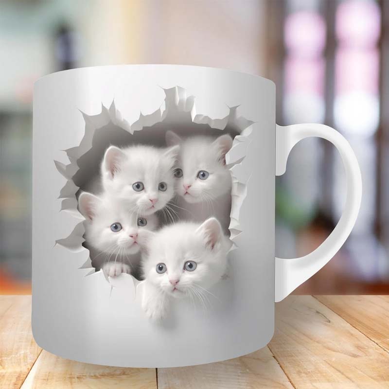 3D Print Kittens Hole In A Wall Mug