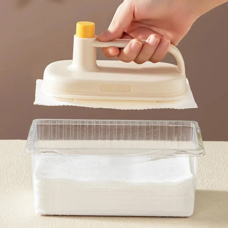 Kitchen Cleaning Brush & Replaceable Disposable Magic Cloth