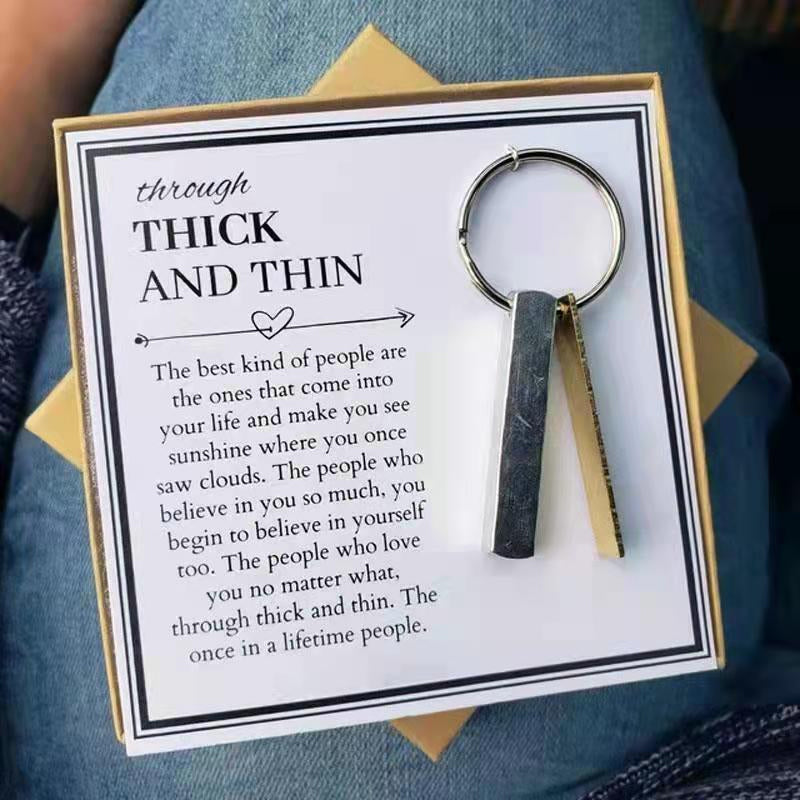 Couples Romantic Thick And Thin Keyring