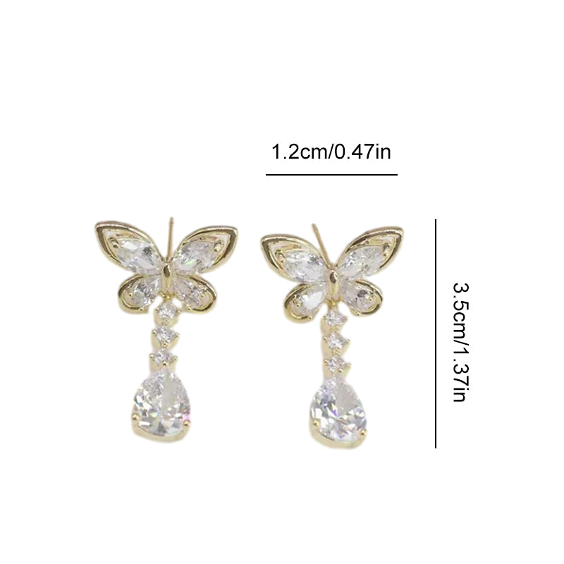 Zircon Butterfly Earrings