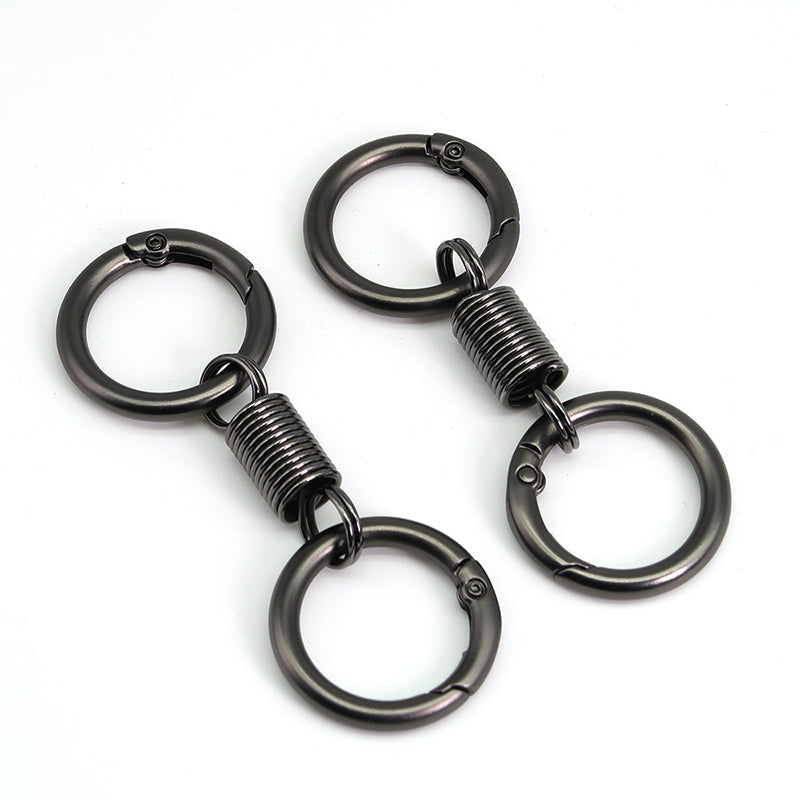 Nordic Retro Spring Double Ring Keychain